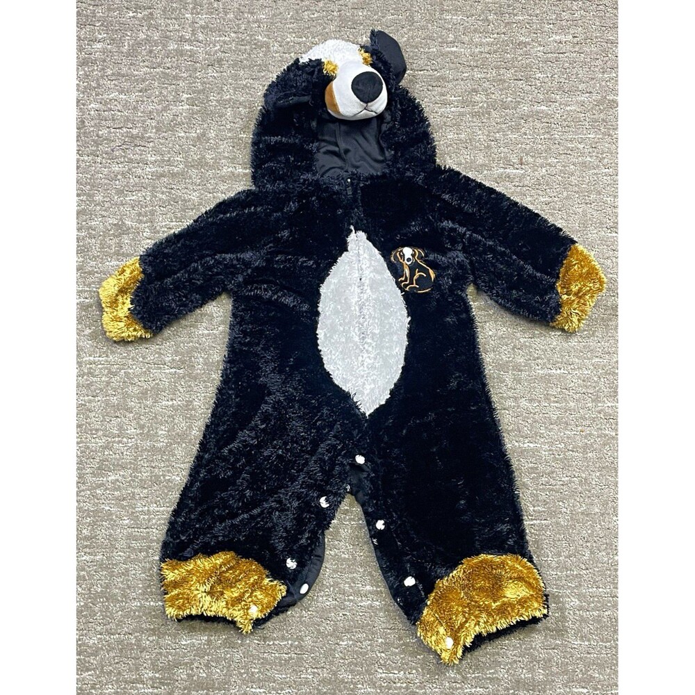 Black Fleece Hooded dog puppy Halloween costume 12-18 month infant toddler